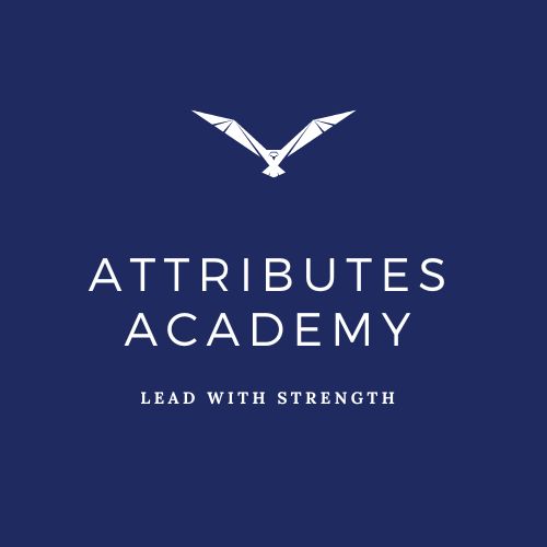 Attributes Academy logo says lead with strength
